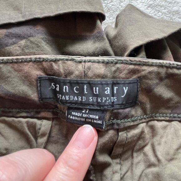 Sanctuary Squad Camo Shorts Cotton Blend Brown Green Size‎ 27 - Picture 9 of 10